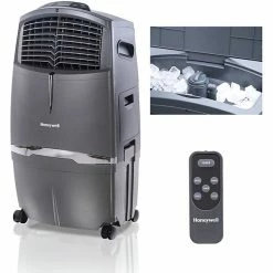 Air Conditioners Honeywell 120-Volt Portable Evaporative Air Cooler With Remote Control, Gray (CL30XC)