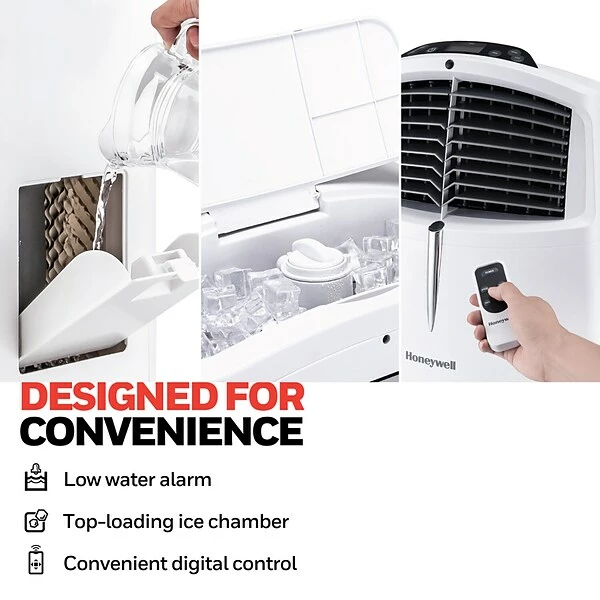 Air Conditioners Honeywell Portable Evaporative Air Cooler With Remote Control, White (CL30XCWW) 8 Air Conditioners Honeywell Portable Evaporative Air Cooler With Remote Control, White (CL30XCWW) - Image 6