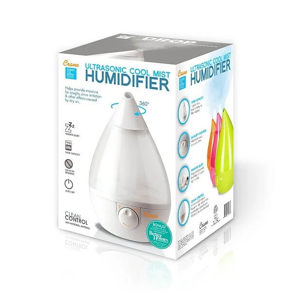 Humidifiers Crane Drop Ultrasonic Cool Mist Humidifier White (EE-5301W) 3 Humidifiers Crane Drop Ultrasonic Cool Mist Humidifier White (EE-5301W)