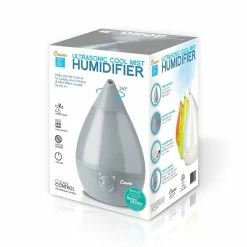 Humidifiers Crane Drop Ultrasonic Cool Mist Humidifier Grey (EE-5301GR)