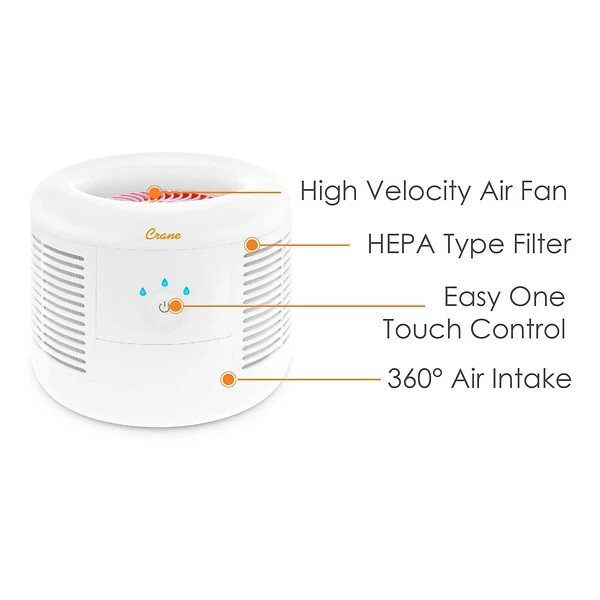 Honeywell QuietClean® Air Purifier Crane HEPA Tabletop Air Purifier, 3-Speed, White (EE-7002AIR) 3 Honeywell QuietClean® Air Purifier Crane HEPA Tabletop Air Purifier, 3-Speed, White (EE-7002AIR)