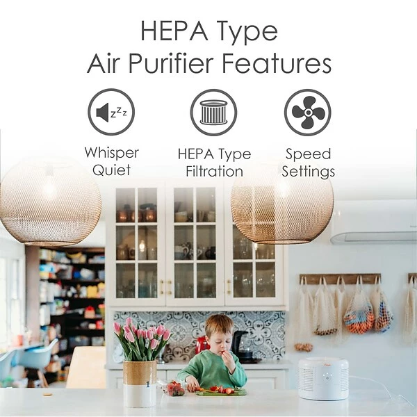 Honeywell QuietClean® Air Purifier Crane HEPA Tabletop Air Purifier, 3-Speed, White (EE-7002AIR) 4 Honeywell QuietClean® Air Purifier Crane HEPA Tabletop Air Purifier, 3-Speed, White (EE-7002AIR) - Image 2