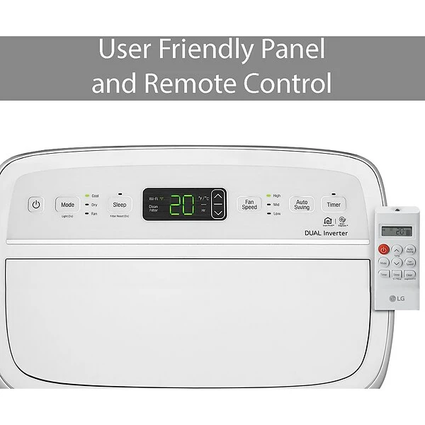 Air Conditioners LG DUAL Inverter 14000 BTU Portable Air Conditioner With Remote Control, White (LP1419IVSM) 10 Air Conditioners LG DUAL Inverter 14000 BTU Portable Air Conditioner With Remote Control, White (LP1419IVSM) - Image 8