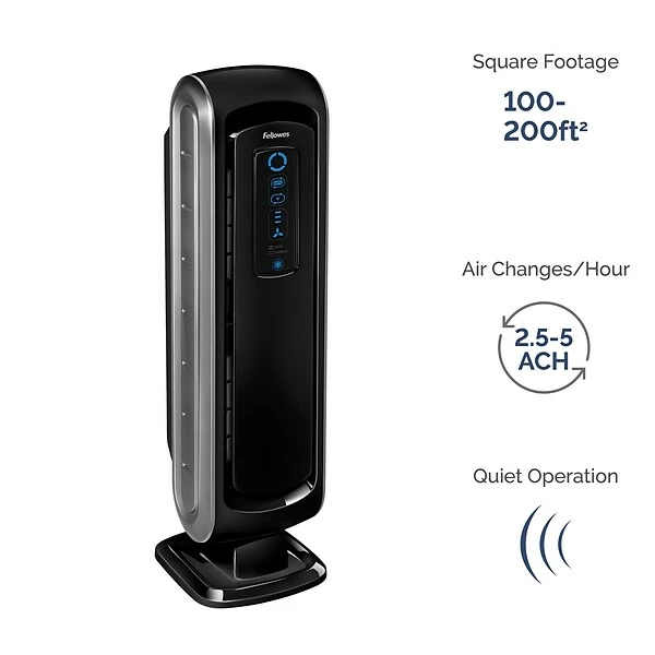 Air Purifiers Fellowes AeraMax True HEPA Tower 90 Small Room Air Purifier, Black (9286001) 5 Air Purifiers Fellowes AeraMax True HEPA Tower 90 Small Room Air Purifier, Black (9286001) - Image 3