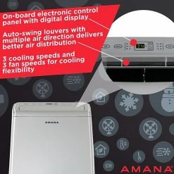 Air Conditioners Amana 8,000 BTU (5,500 DOE) Portable AC, Remote Control, White AMAP084AW -Lasko Sales sp135450632 s7