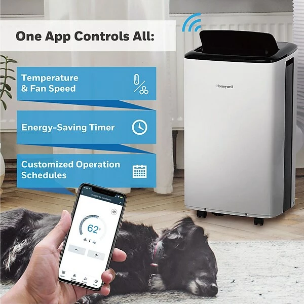Air Conditioners Honeywell 8,000 BTU Smart Wi-Fi Portable Air Conditioner And Dehumidifier, Remote Control, Black LP0821GSSM 8 Air Conditioners Honeywell 8,000 BTU Smart Wi-Fi Portable Air Conditioner And Dehumidifier, Remote Control, Black LP0821GSSM - Image 6
