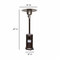 Heaters Flash Furniture Propane Stainless Steel Outdoor Heater, 40,000 BTU, Bronze (NANHSSAGHBR) -Lasko Sales sp155714096 s7