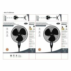 General Purpose Fans Optimus 16" 3-Speed Oscillating Stand Fan, Black, (F-1650BK-F) 5 General Purpose Fans Optimus 16" 3-Speed Oscillating Stand Fan, Black, (F-1650BK-F) -Lasko Sales sp174654597 s7