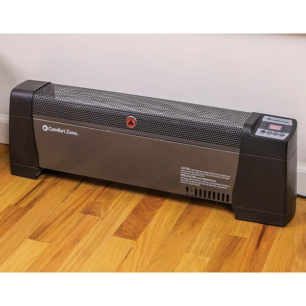 Heaters Comfort Zone 50-Watt/1,500-Watt Digital 30" Convection Portable Baseboard Heater, Black (CZ650B) 5 Heaters Comfort Zone 50-Watt/1,500-Watt Digital 30" Convection Portable Baseboard Heater, Black (CZ650B) - Image 3