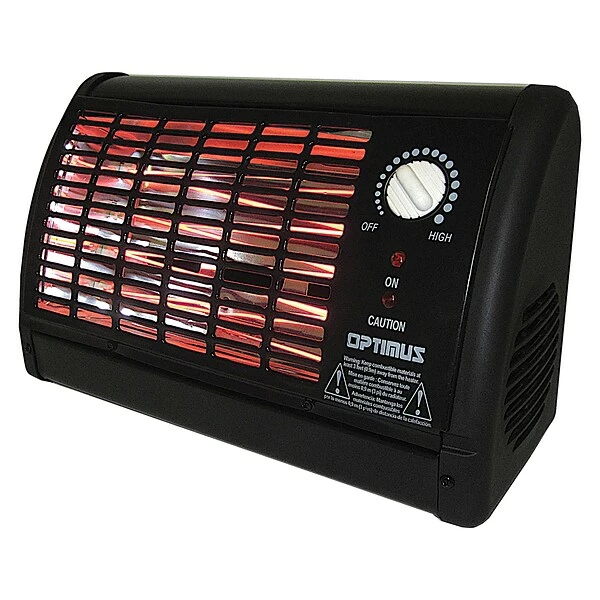 Heaters Optimus 1,320-Watt Portable Fan-Forced Radiant Heater With Thermostat, Black (H-2218BK) 6 Heaters Optimus 1,320-Watt Portable Fan-Forced Radiant Heater With Thermostat, Black (H-2218BK) - Image 4