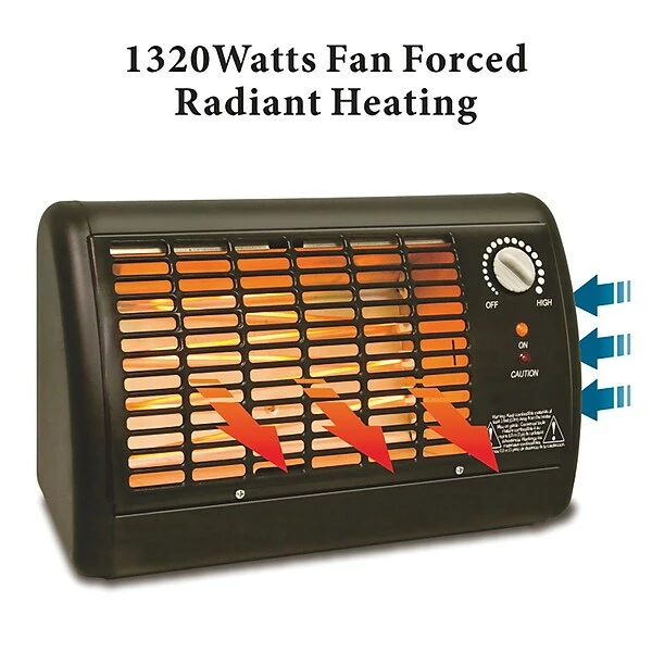 Heaters Optimus 1,320-Watt Portable Fan-Forced Radiant Heater With Thermostat, Black (H-2218BK) 5 Heaters Optimus 1,320-Watt Portable Fan-Forced Radiant Heater With Thermostat, Black (H-2218BK) - Image 3