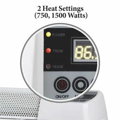 Heaters Optimus 750-Watt/1,500-Watt Baseboard Convection Heater With Digital Display And Thermostat, 30-In., White (H-3603) -Lasko Sales sp191092270 s7