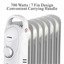 Heaters Optimus 700-Watt Mini 7-Fin Portable Oil-Filled Radiator Heater With Thermostat, White (H-6003) -Lasko Sales sp191092281 s7