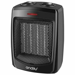 Heaters Optimus 1,000-Watt/1,500-Watt Portable Ceramic Heater With Thermostat, White (H-7001)