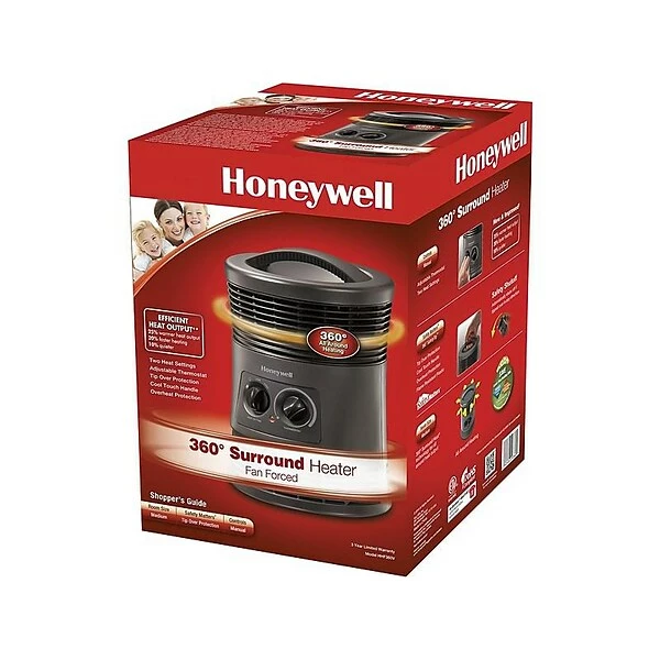 Heaters Honeywell 1500-Watt 5118 BTU Portable Electric Heater, Gray (HHF360VV3) 2 Heaters Honeywell 1500-Watt 5118 BTU Portable Electric Heater, Gray (HHF360VV3)