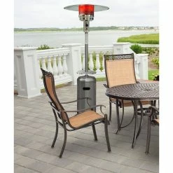 Heaters Hanover 7-Ft. 41,000 BTU Steel Umbrella Propane Patio Heater In Stainless Steel
