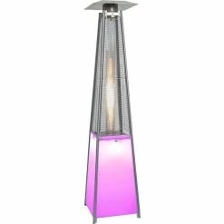 Heaters Hanover 7-Ft. 42,000 BTU Square Propane Patio Heater With Stainless Steel Frame And Multi-Color LED Lighted Base 9 Heaters Hanover 7-Ft. 42,000 BTU Square Propane Patio Heater With Stainless Steel Frame And Multi-Color LED Lighted Base -Lasko Sales sp7269139 s7