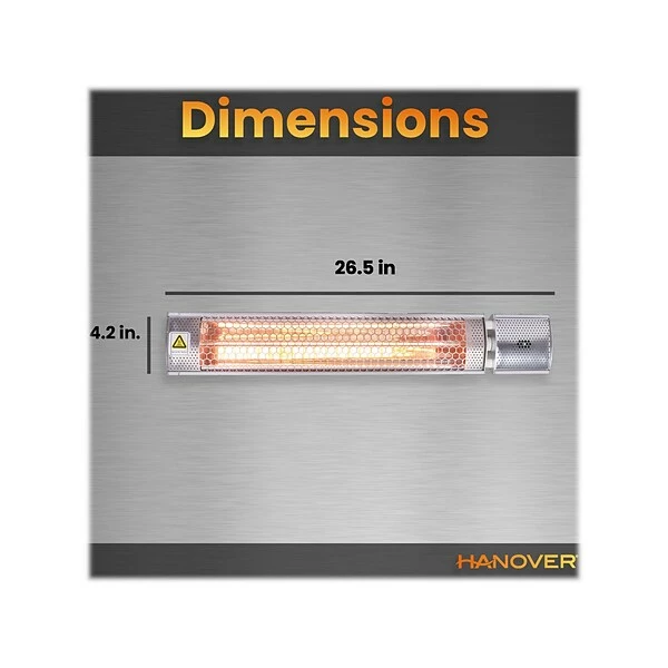 Heaters Hanover 1500-Watt Electric Heater, Silver (HAN1053IC-SLV) 6 Heaters Hanover 1500-Watt Electric Heater, Silver (HAN1053IC-SLV) - Image 4