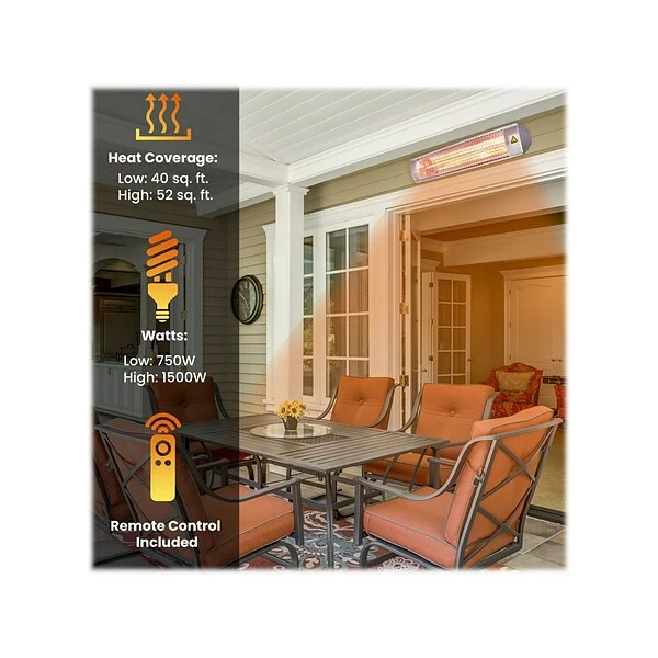 Heaters Hanover 1500-Watt Electric Heater, Silver (HAN1053IC-SLV) 7 Heaters Hanover 1500-Watt Electric Heater, Silver (HAN1053IC-SLV) - Image 5