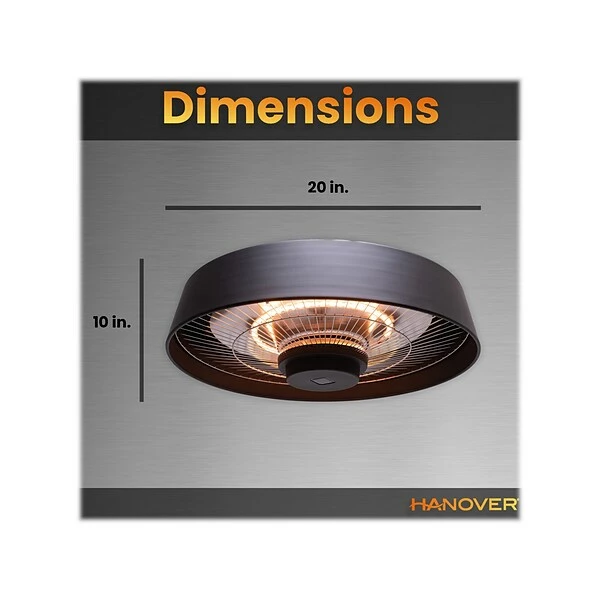 Heaters Hanover 1500-Watt Electric Heater, Black (HAN1054IC-BLK) 5 Heaters Hanover 1500-Watt Electric Heater, Black (HAN1054IC-BLK) - Image 3