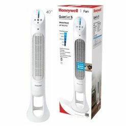 Air Quality Honeywell QuietSet 32.8"H 5 Speed Oscillating Tower Fan, White (HYF260)